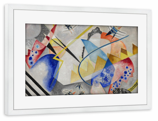 Poster mit Rahmen weiß "Weisses Zentrum von Kandinsky" artboxONE - Abstrakt,Geometrie