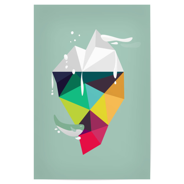 Poster 30x20 cm "Iceberg" artboxONE - Für Kinder,Abstrakt,Geometrie