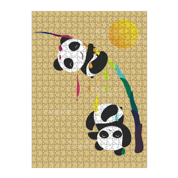 artboxONE Puzzle "Pandas meet a strange rainbow" artboxONE - Für Kinder
