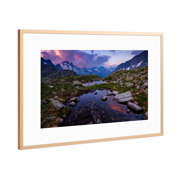 Poster mit Rahmen Kupfer "Alpine scenery at Sunstenpass" artboxONE - Natur,Reise