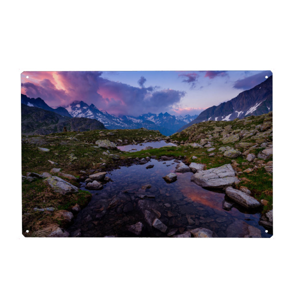 Metall Poster "Alpine scenery at Sunstenpass" artboxONE - Natur,Reise