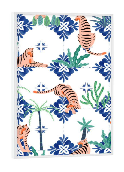 Poster mit weißem Rahmen "Tigers in Morocco" artboxONE - Natur,Floral,Tiere