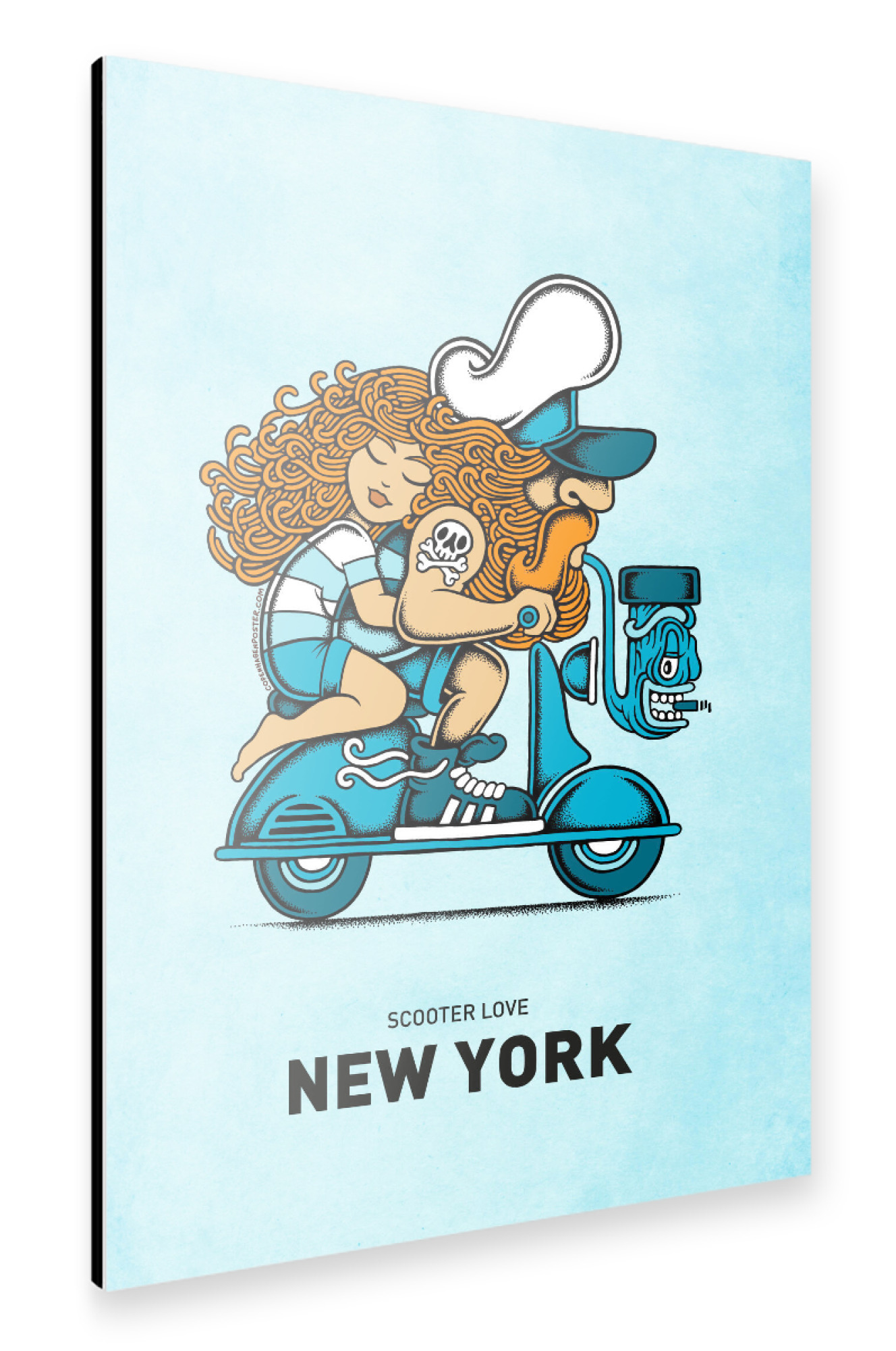Alu-Dibond "New York Scooter Love" 30x20 cm artboxONE