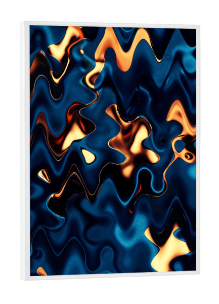 Poster mit weißem Rahmen "Blaue Welle" artboxONE - Abstrakt - Wave,Blue,Classic,Pantone2020,Welle,Abstract,Abstrakt