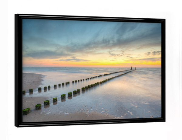 Poster mit schwarzem Rahmen "Abends am Strand von Domburg" artboxONE - Natur,Reise,Reise / Strand und Meer