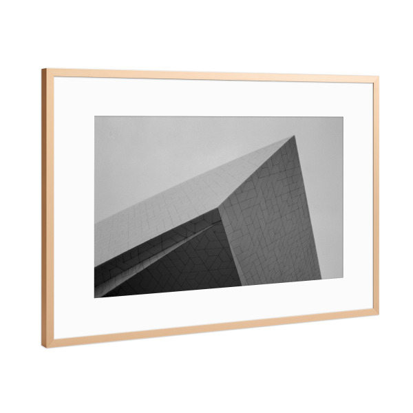 Poster mit Rahmen Kupfer "Abstract House" artboxONE - Abstrakt,Schwarzweiß,Architektur,Geometrie