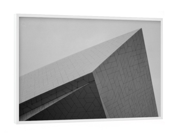 Poster mit weißem Rahmen "Abstract House" artboxONE - Abstrakt,Schwarzweiß,Architektur,Geometrie