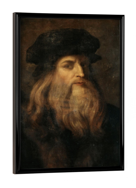 Poster mit schwarzem Rahmen "Leonardo Da Vinci Portrait" artboxONE - Menschen,Männer