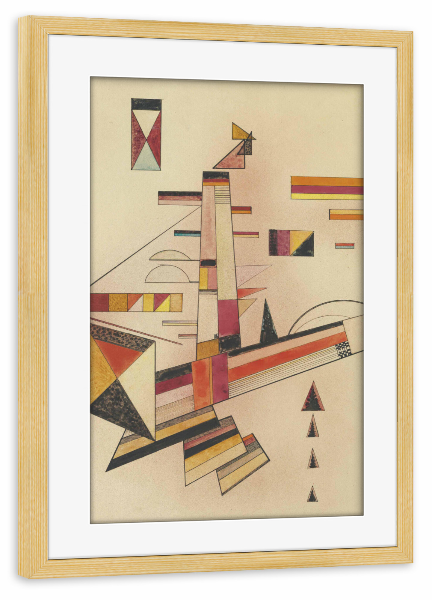 Poster mit Rahmen kiefer "Bestimmt von Wassily Kandinsky" artboxONE - Abstrakt,Geometrie