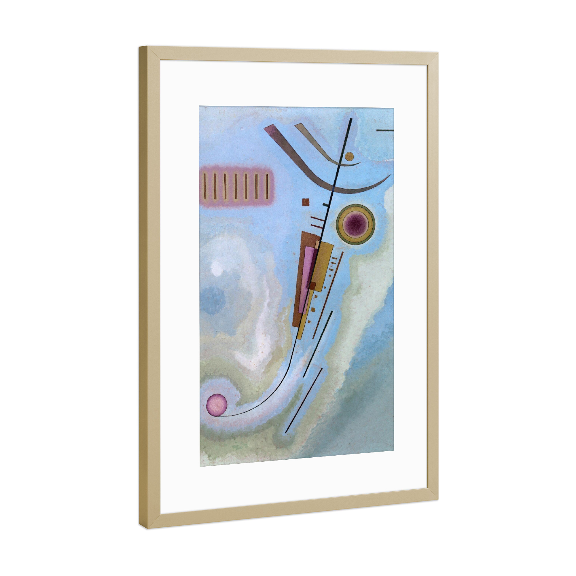 Poster mit Rahmen Gold "Light von Wassily Kandinsky" artboxONE - Abstrakt,Geometrie