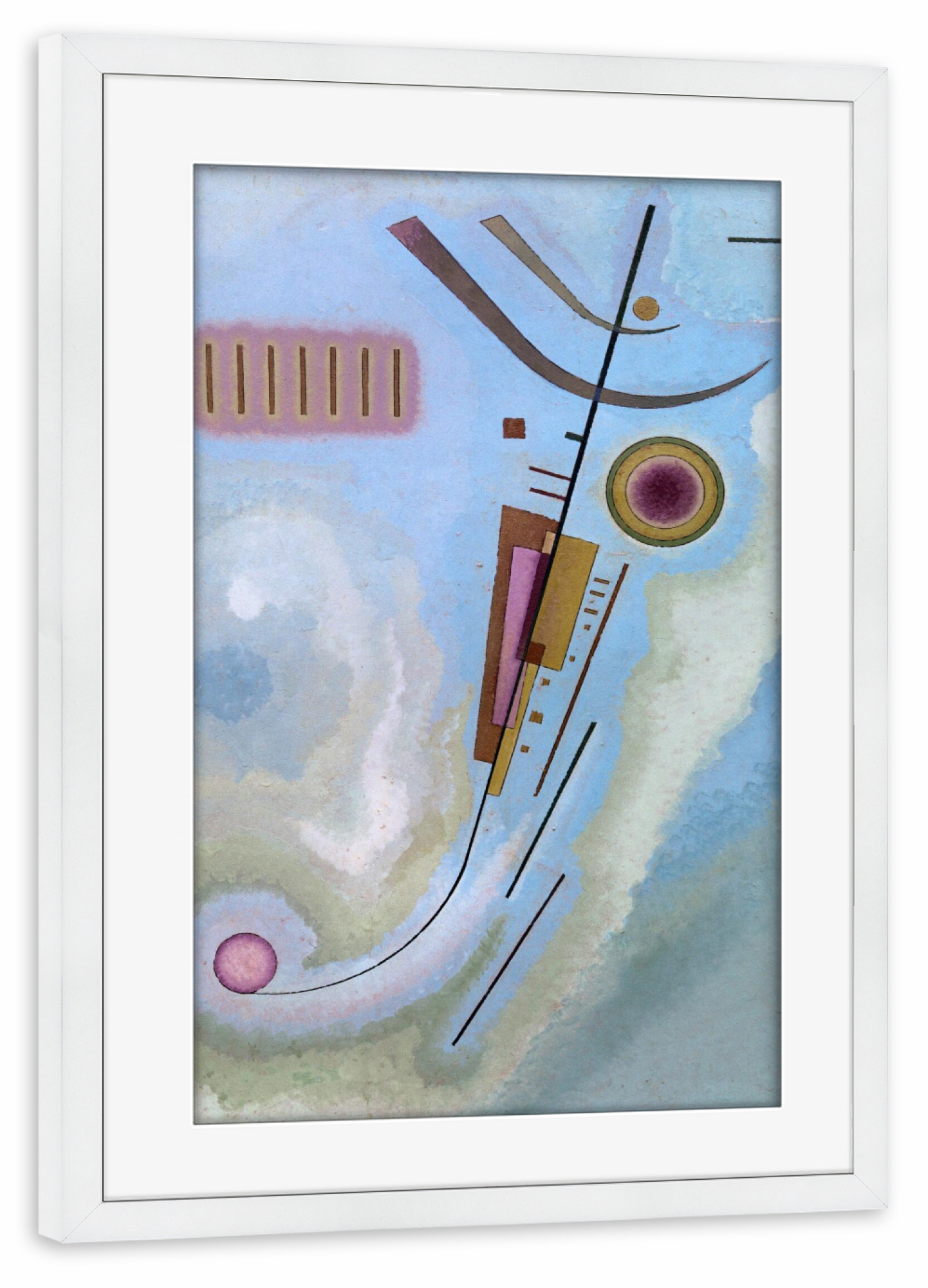 Poster mit Rahmen weiß "Light von Wassily Kandinsky" artboxONE - Abstrakt,Geometrie