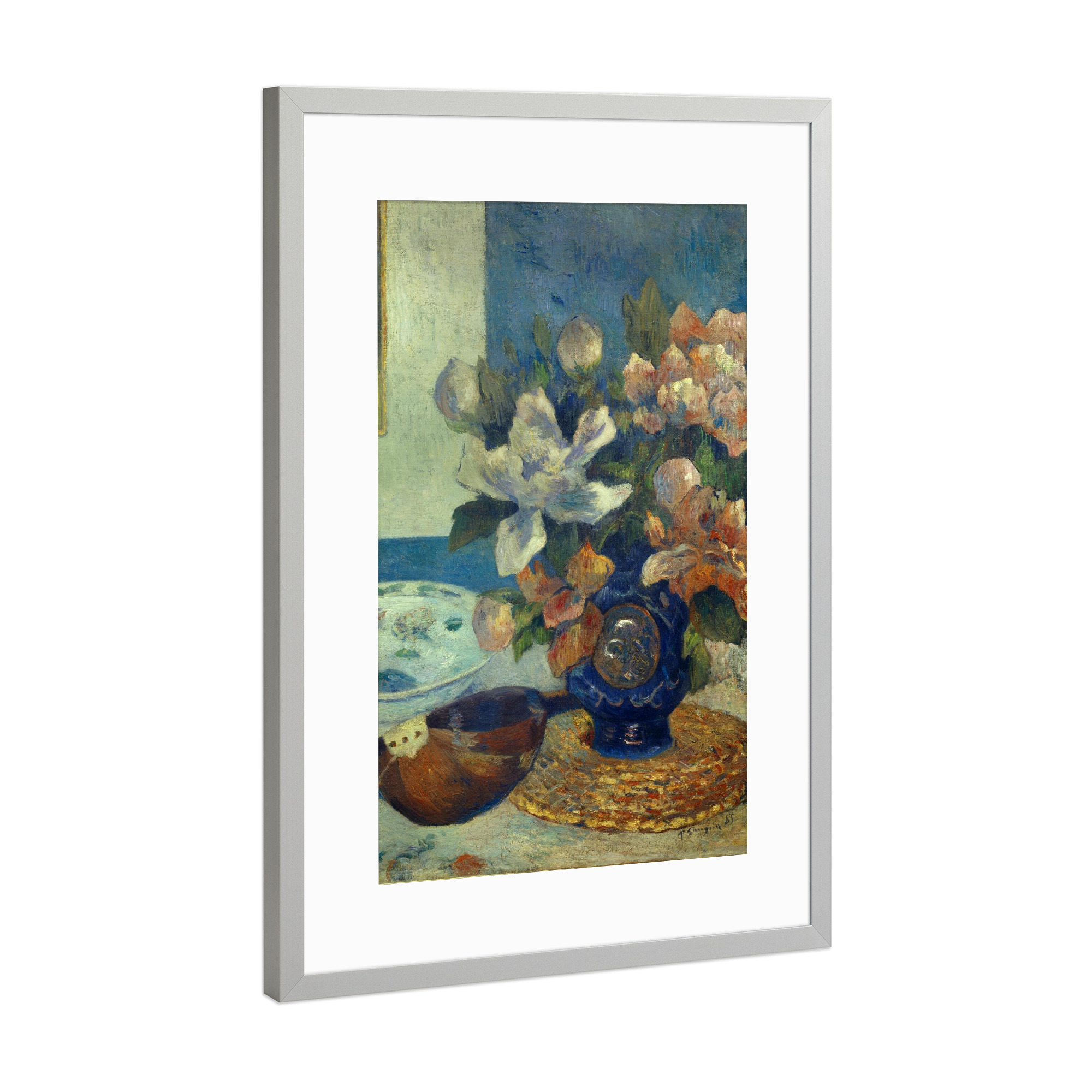 Poster mit Rahmen Silber "Stillleben mit Mandoline" artboxONE - Natur,Floral,Musik