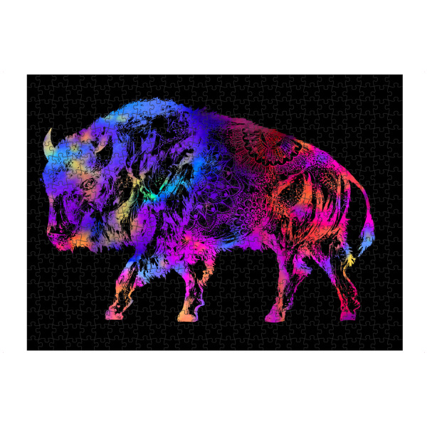 Puzzle Ravensburger "Rainbow Buffalo" artboxONE - Tiere,Abstrakt