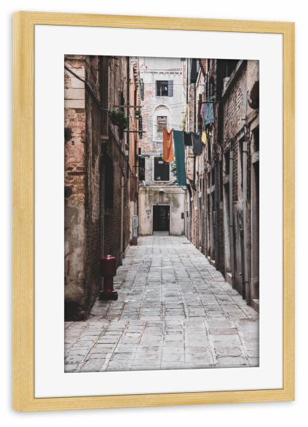 Poster mit Rahmen kiefer "Venice Alley" artboxONE - Städte,Architektur,Städte / Venedig