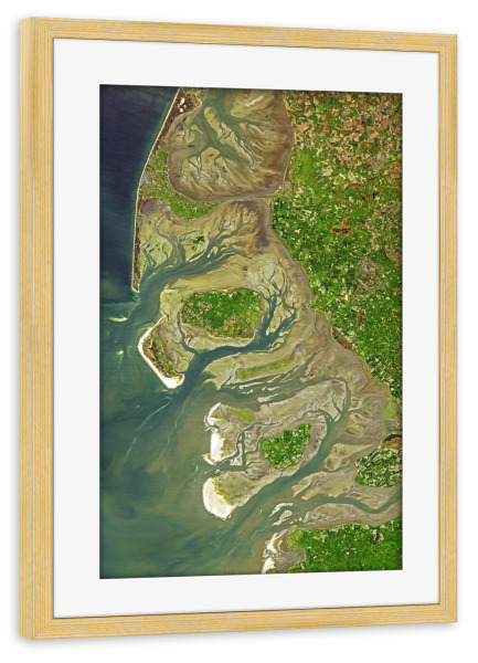 Poster mit Rahmen kiefer "Wadden Sea Coast, Germany" artboxONE - Natur