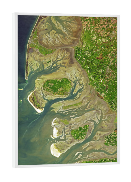 Poster mit weißem Rahmen "Wadden Sea Coast, Germany" artboxONE - Natur