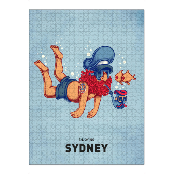 Puzzle Ravensburger "Sydney Diver" artboxONE - Städte,Reise,Streetart,Städte / Sydney,Lustig