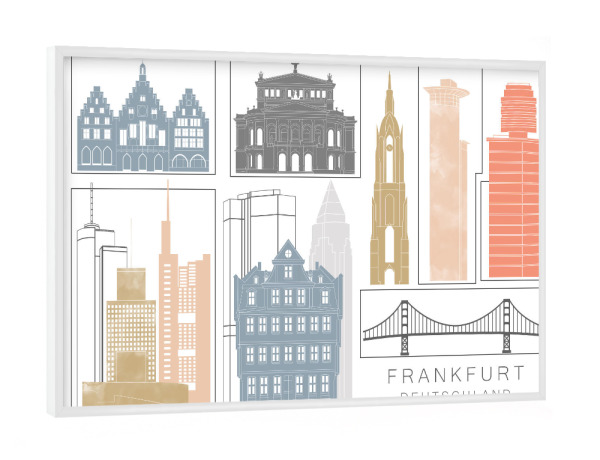 Poster mit weißem Rahmen "Frankfurt skyline earth" artboxONE - Städte,Reise,Architektur,Städte / Frankfurt