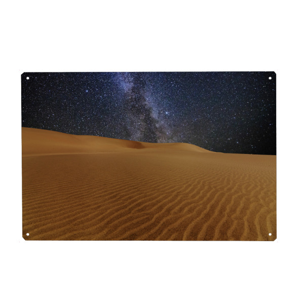 Metall Poster "Wüste unter dem Sternenhimmel" artboxONE - Natur,Reise,Reise / Länder,Galaxy