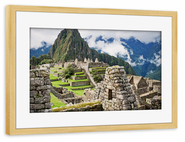 Poster mit Rahmen kiefer "Machu Picchu in Peru" artboxONE - Natur,Reise,Architektur,Reise / Länder