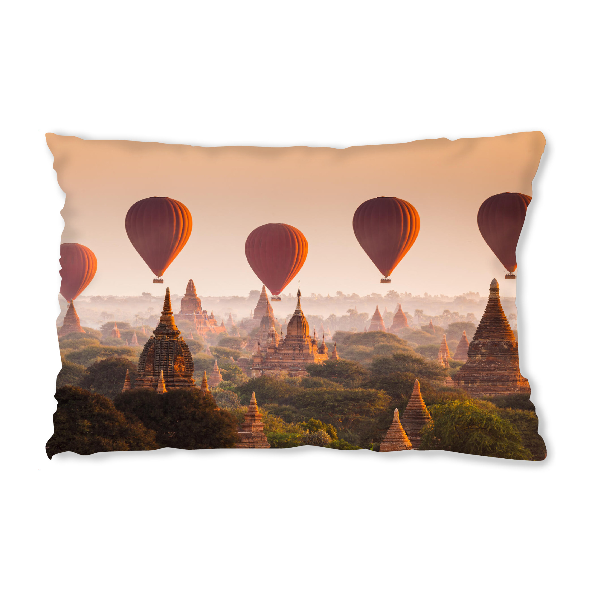 Design-Kissen "Hot air balloon in Myanmar" artboxONE - Natur,Reise,Architektur,Reise / Länder