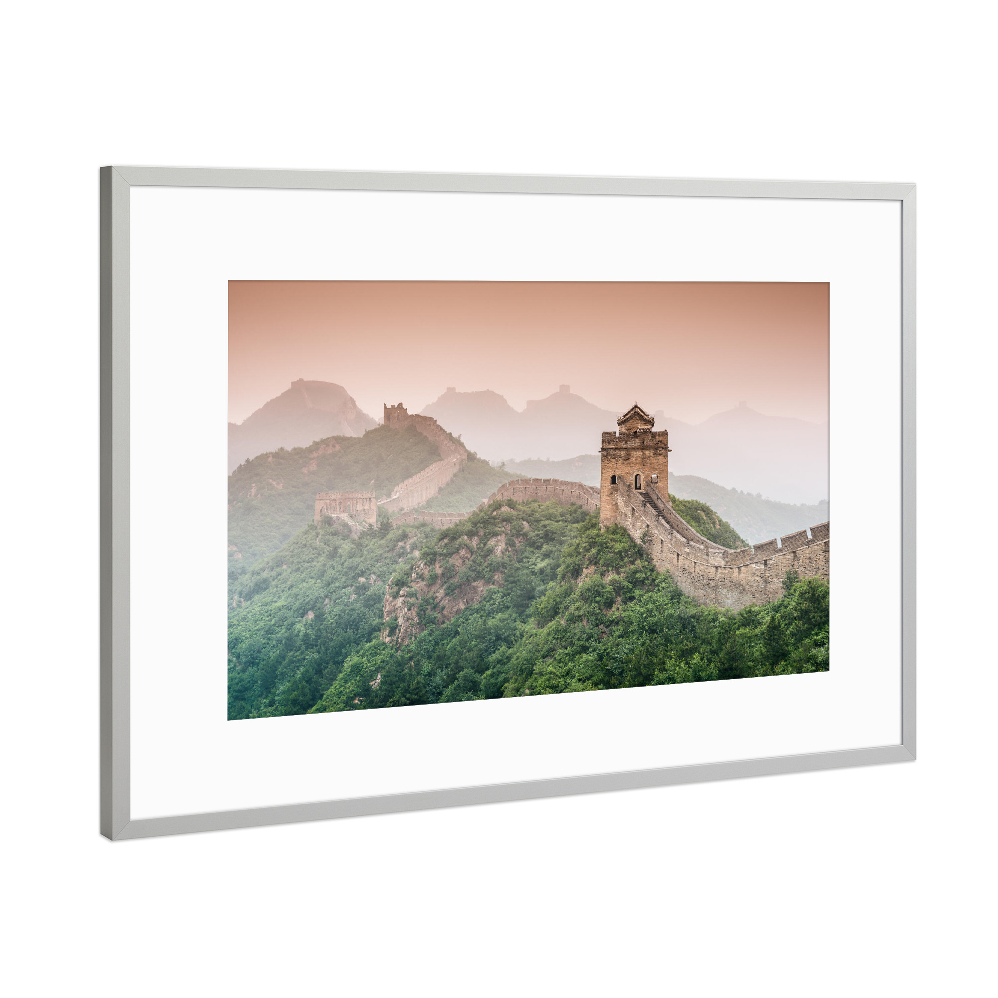 Poster mit Rahmen Silber "Great Wall of China" artboxONE - Städte,Natur,Reise,Architektur,Reise / Asien
