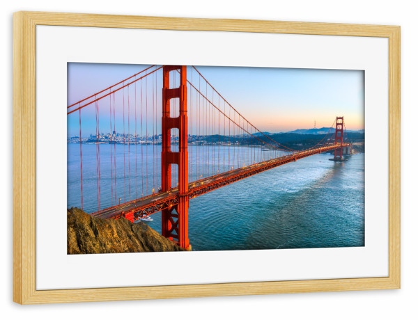 Poster mit Rahmen kiefer "Golden Gate Bridge in USA" artboxONE - Städte,Reise,Architektur,Reise / Länder,Städte / San Francisco