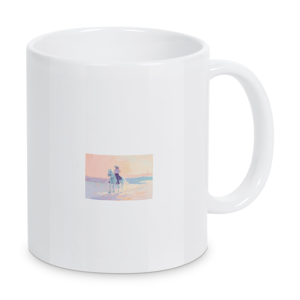 Tasse "Cowgirl reitet bei Sonnenuntergang" artboxONE - Natur,Tiere,Menschen - Cowgirl-reitpferd bei sonnenuntergang