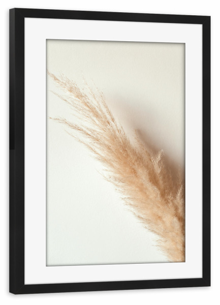 Poster mit Rahmen schwarz "Tan pampas grass" artboxONE - Natur - Pampas,Gras,Natur,Nature,Leaves,Blätter,Deko,Boho,Bohemian,Plant,Pflanze,Botanical