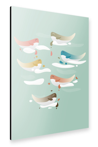 Alu-Dibond "Whales into the sky" 30x20 cm artboxONE