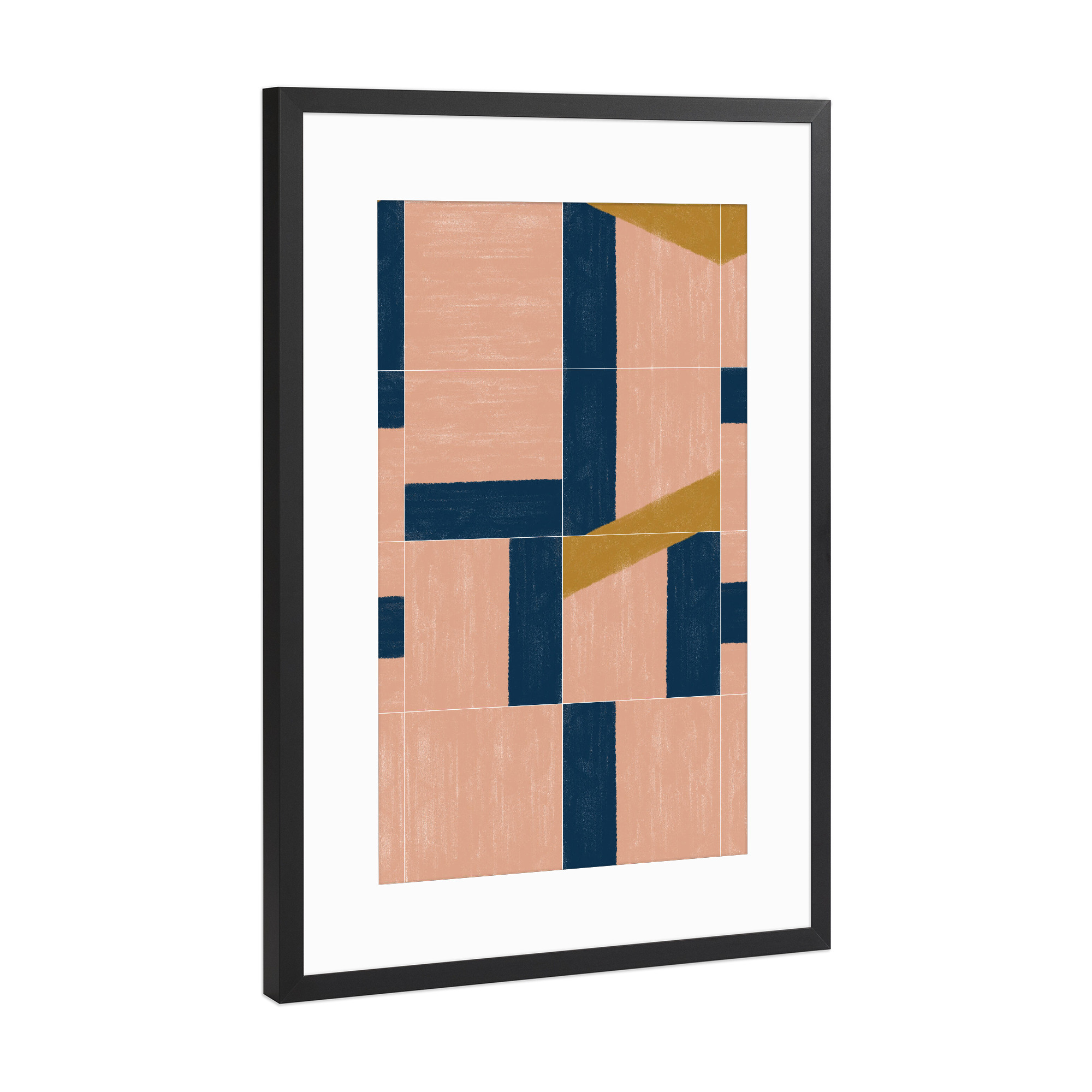 Poster mit Rahmen Schwarz (Metallic) "Painted Wall Tiles Second" artboxONE - Abstrakt - Geometry,Tiles,Geometrie,Abstract,Abstrakt,Formen