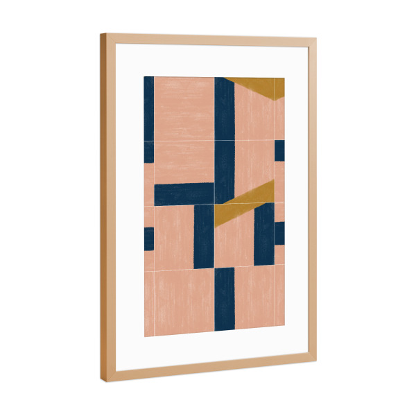 Poster mit Rahmen Kupfer "Painted Wall Tiles Second" artboxONE - Abstrakt - Geometry,Tiles,Geometrie,Abstract,Abstrakt,Formen