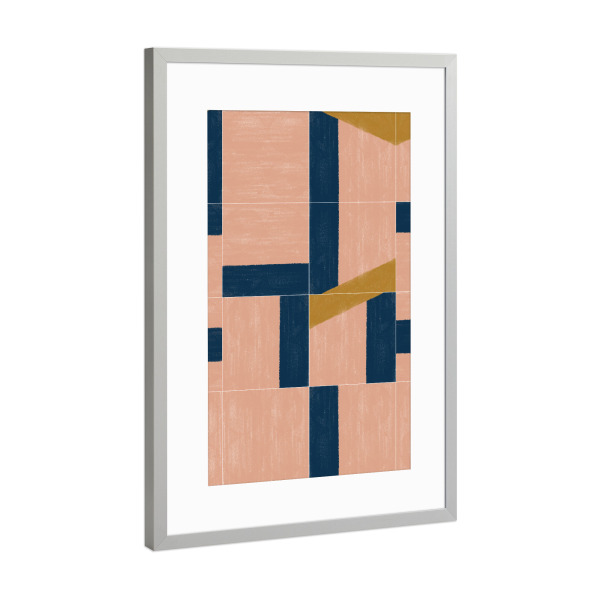 Poster mit Rahmen Silber "Painted Wall Tiles Second" artboxONE - Abstrakt - Geometry,Tiles,Geometrie,Abstract,Abstrakt,Formen