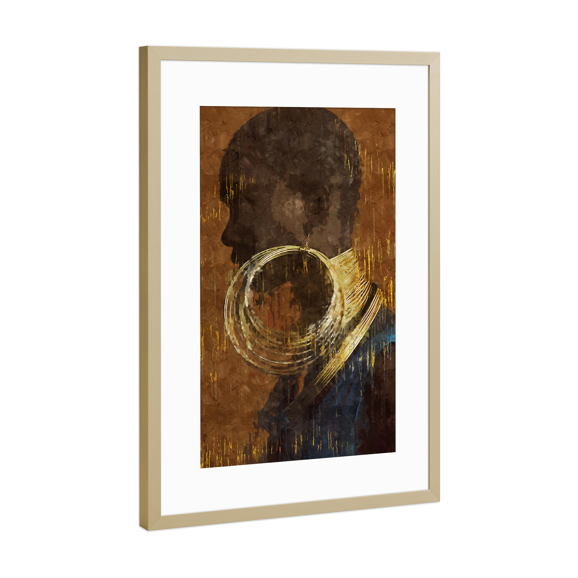 Poster mit Rahmen Gold "African Portrait with earrings" artboxONE - Menschen,Reise / Afrika,Männer