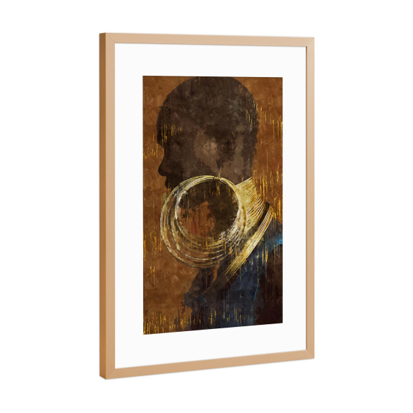 Poster mit Rahmen Kupfer "African Portrait with earrings" artboxONE - Menschen,Reise / Afrika,Männer
