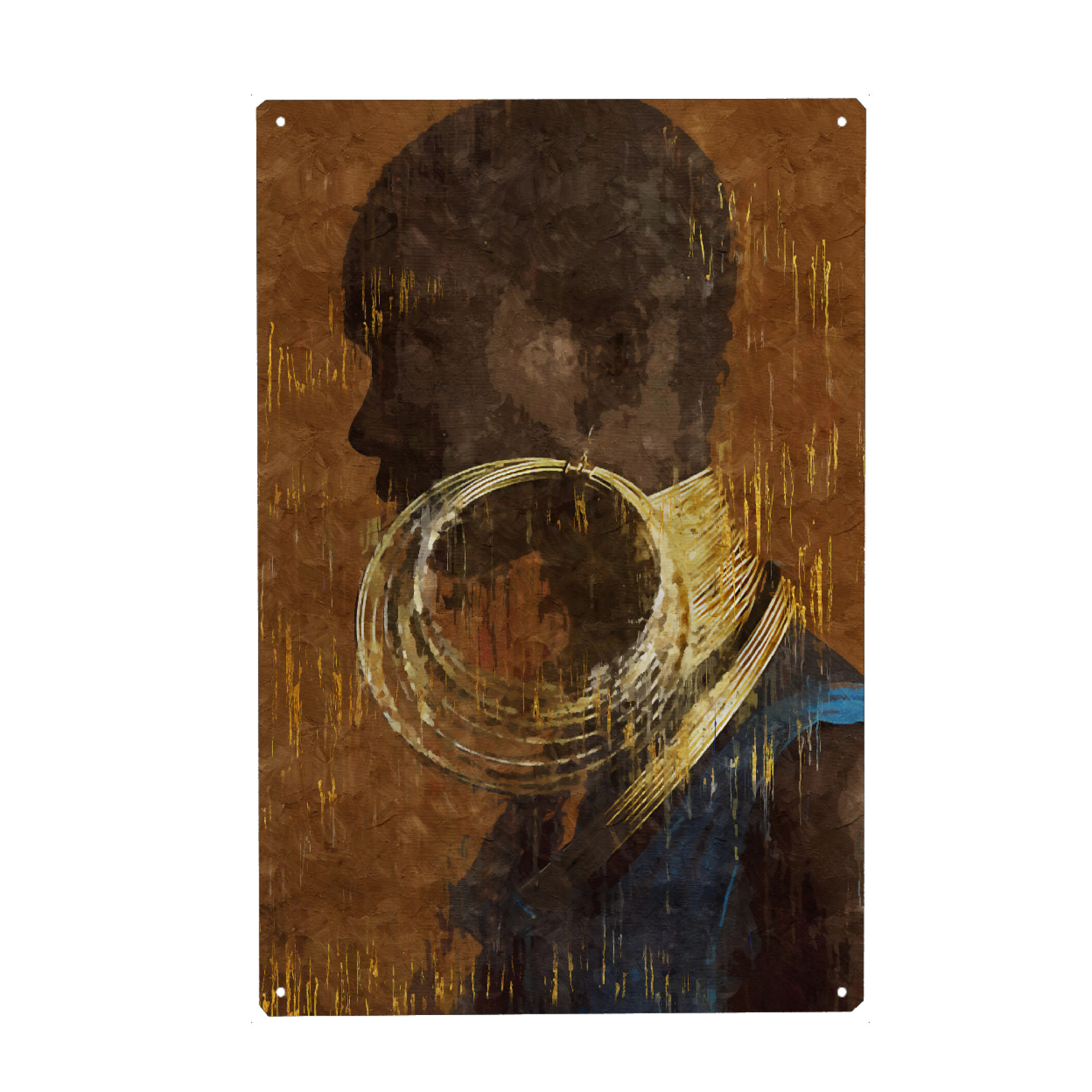 Metall Poster "African Portrait with earrings" artboxONE - Menschen,Reise / Afrika,Männer