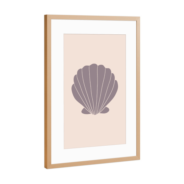 Poster mit Rahmen Kupfer "Lila Clam Shell" artboxONE - Natur,Unterwasser - Clam shell,Boho,Boho style,Lila,Muschel,Unterwasser,Water,Bohemian,Shell