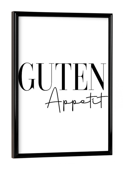 Poster mit schwarzem Rahmen "Guten Appetit - Typografie" artboxONE - Typografie,Essen & Trinken