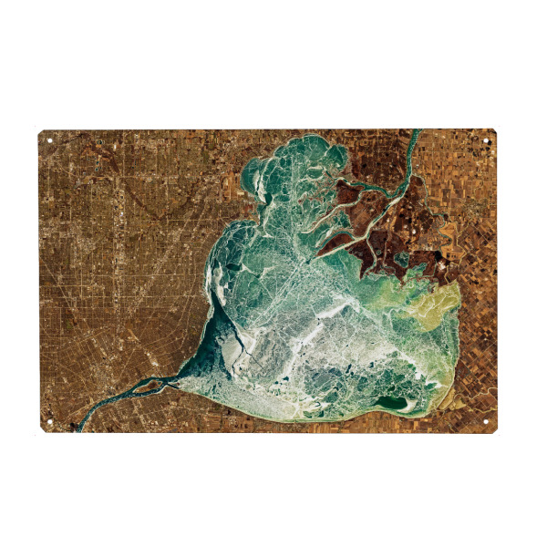 Metall Poster "Frozen Lake St. Clair" artboxONE - Städte,Natur