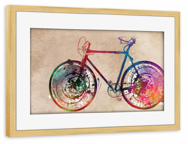 Poster mit Rahmen kiefer "Bike digital art" artboxONE - Sport
