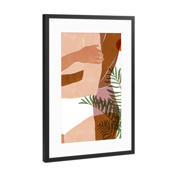 Poster mit Rahmen Schwarz (Metallic) "Soul To Soul" artboxONE - Floral,Menschen