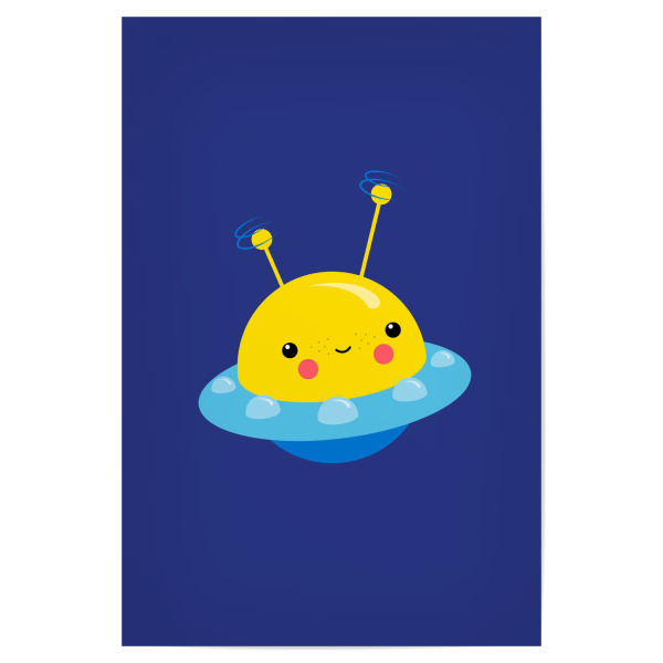 Poster 30x20 cm "UFO Kinderzimmer-Illustration" artboxONE - Für Kinder,Galaxy