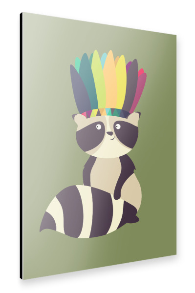 Alu-Dibond "Indian Raccoon" 30x20 cm artboxONE