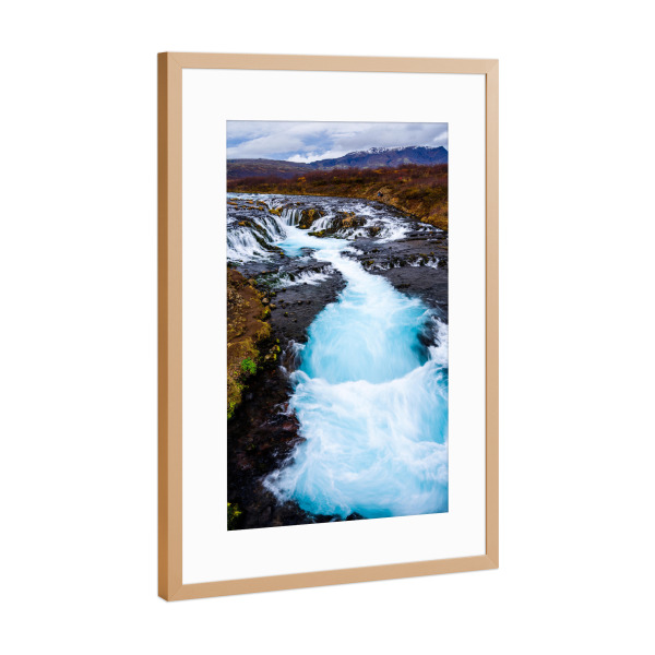 Poster mit Rahmen Kupfer "Bruarfoss waterfall, Iceland" artboxONE - Natur,Reise