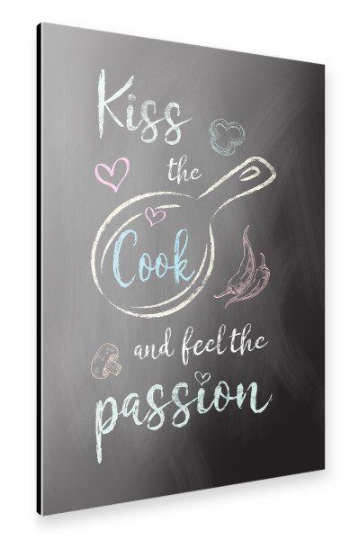 Alu-Dibond "Kiss the Cook" 30x20 cm artboxONE