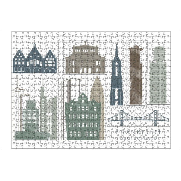 Puzzle Ravensburger "Frankfurt skyline, navy" artboxONE - Städte,Reise,Architektur,Städte / Frankfurt