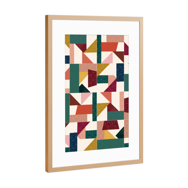 Poster mit Rahmen Kupfer "Tangram Wall Tiles First" artboxONE - Abstrakt,Geometrie