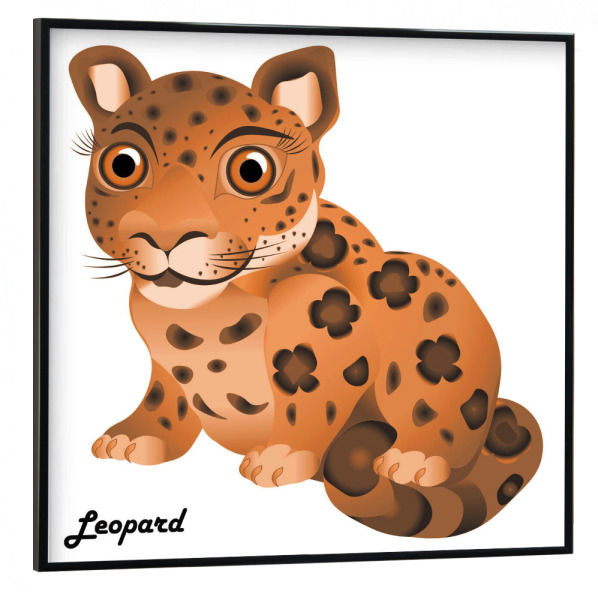 Poster mit schwarzem Rahmen 30x30 cm "Leopard Afrika" artboxONE - Für Kinder,Tiere,Comic
