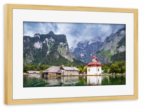 Poster mit Rahmen kiefer "Blick auf den Königssee" artboxONE - Natur,Reise,Architektur