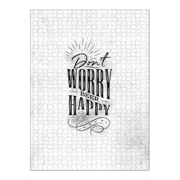Puzzle Ravensburger "Don't worry beer happy" artboxONE - Typografie,Essen & Trinken,Essen & Trinken / Alkohol